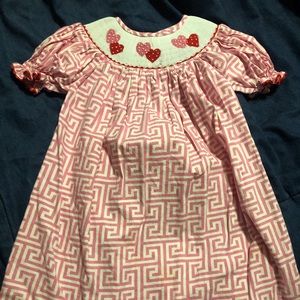 Smocked Valentines Dress size 3